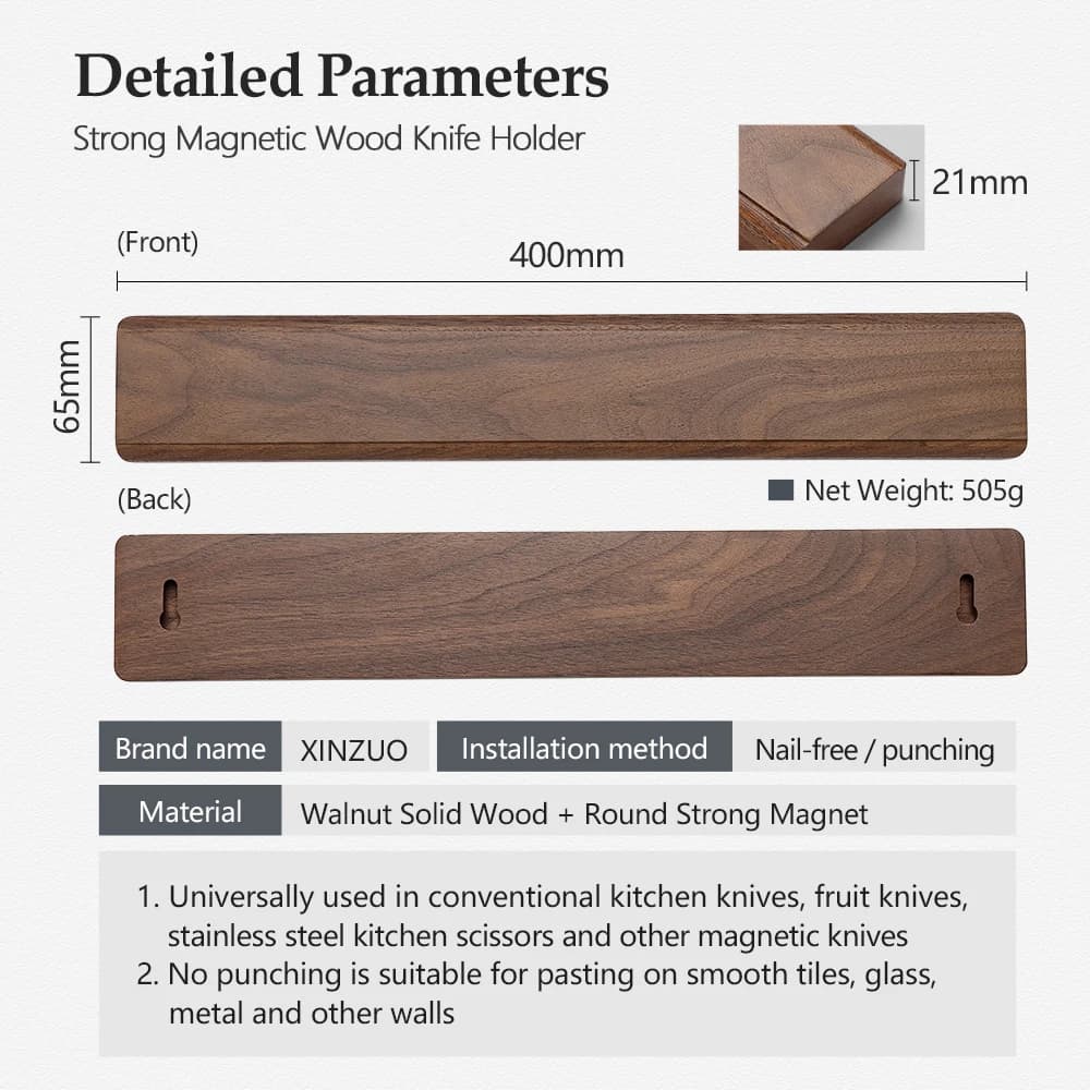 Magnetic Knife Strip — Adhesive Mount, 16" - Image 2