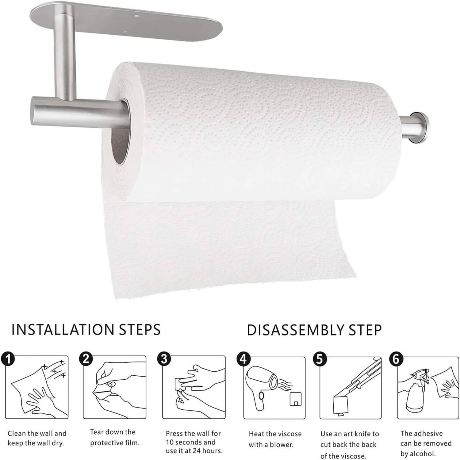 Under-Cabinet Paper Towel Holder — Adhesive - Image 6