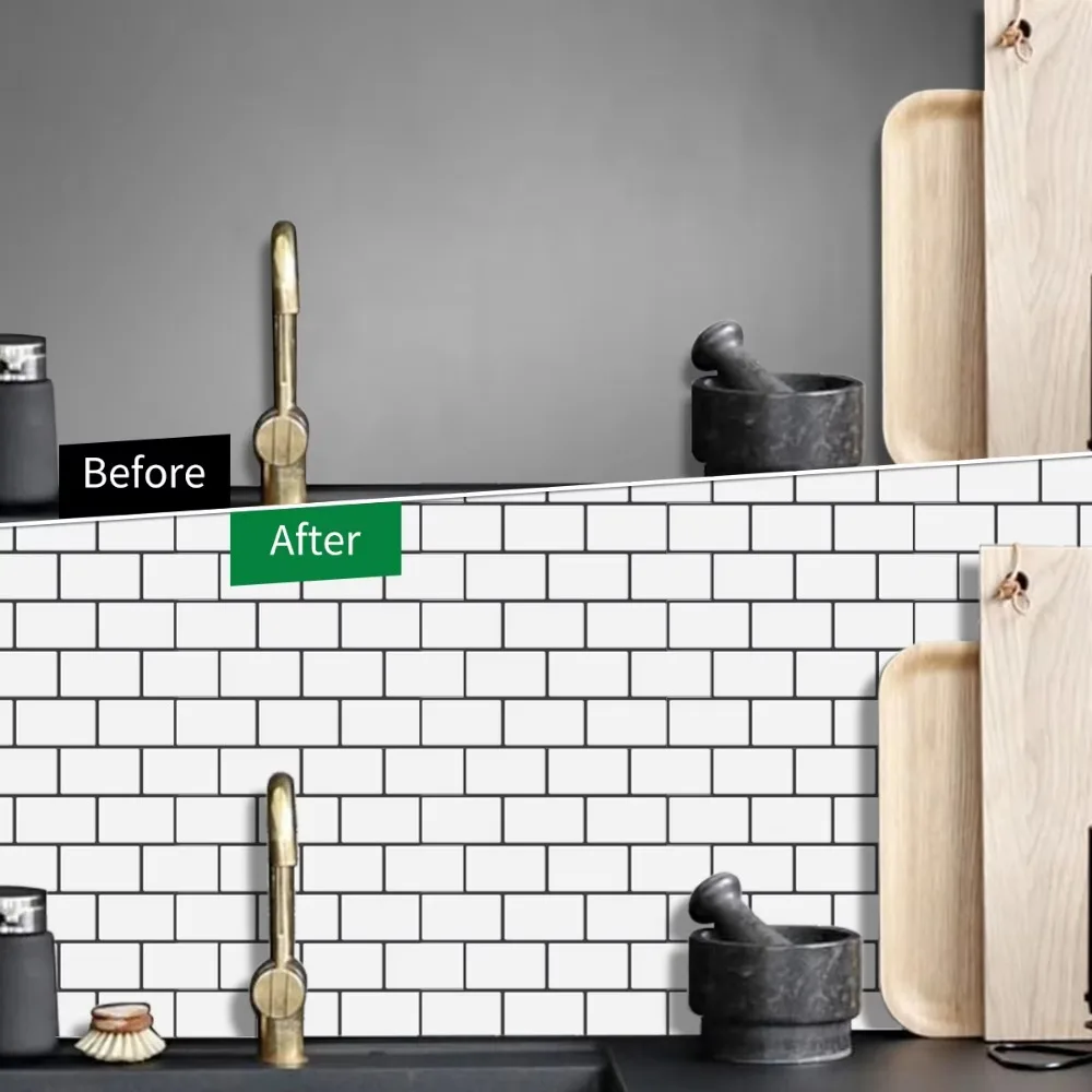 Peel & Stick Backsplash Tiles — Subway Style, 10-Pack - Image 2