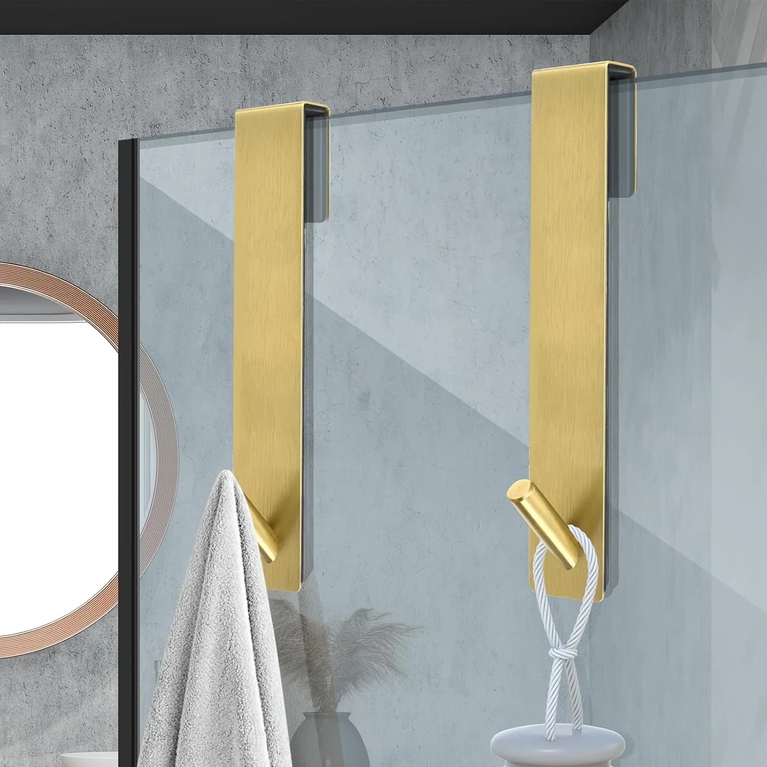 Shower Glass Door Hooks — Stainless Steel, 6-Pack - Image 6