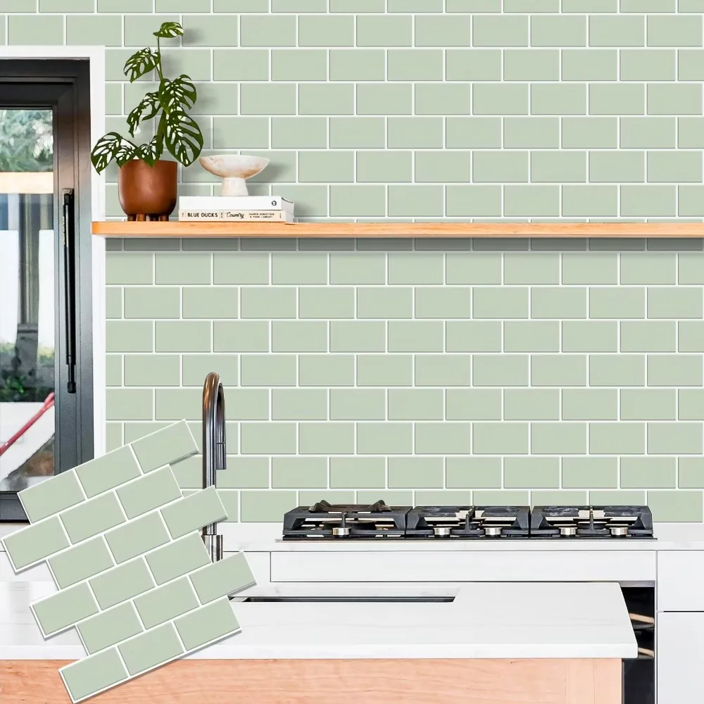 Peel & Stick Backsplash Tiles — Subway Style, 10-Pack - Image 3