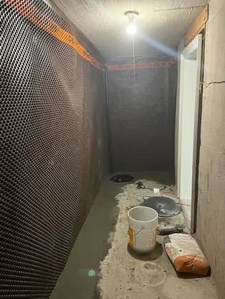 Completed interior waterproofing system by DrySpace Waterproofing