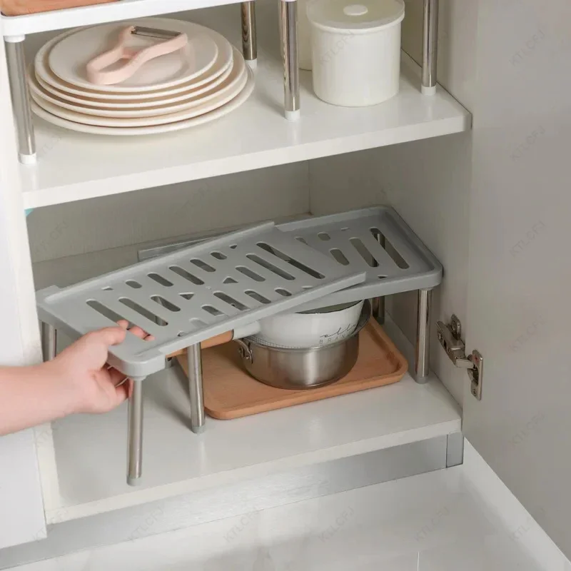 Stackable Shelf Risers — Cabinet Organizer, 2-Pack