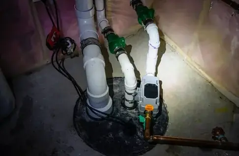 Sump pump with battery backup system